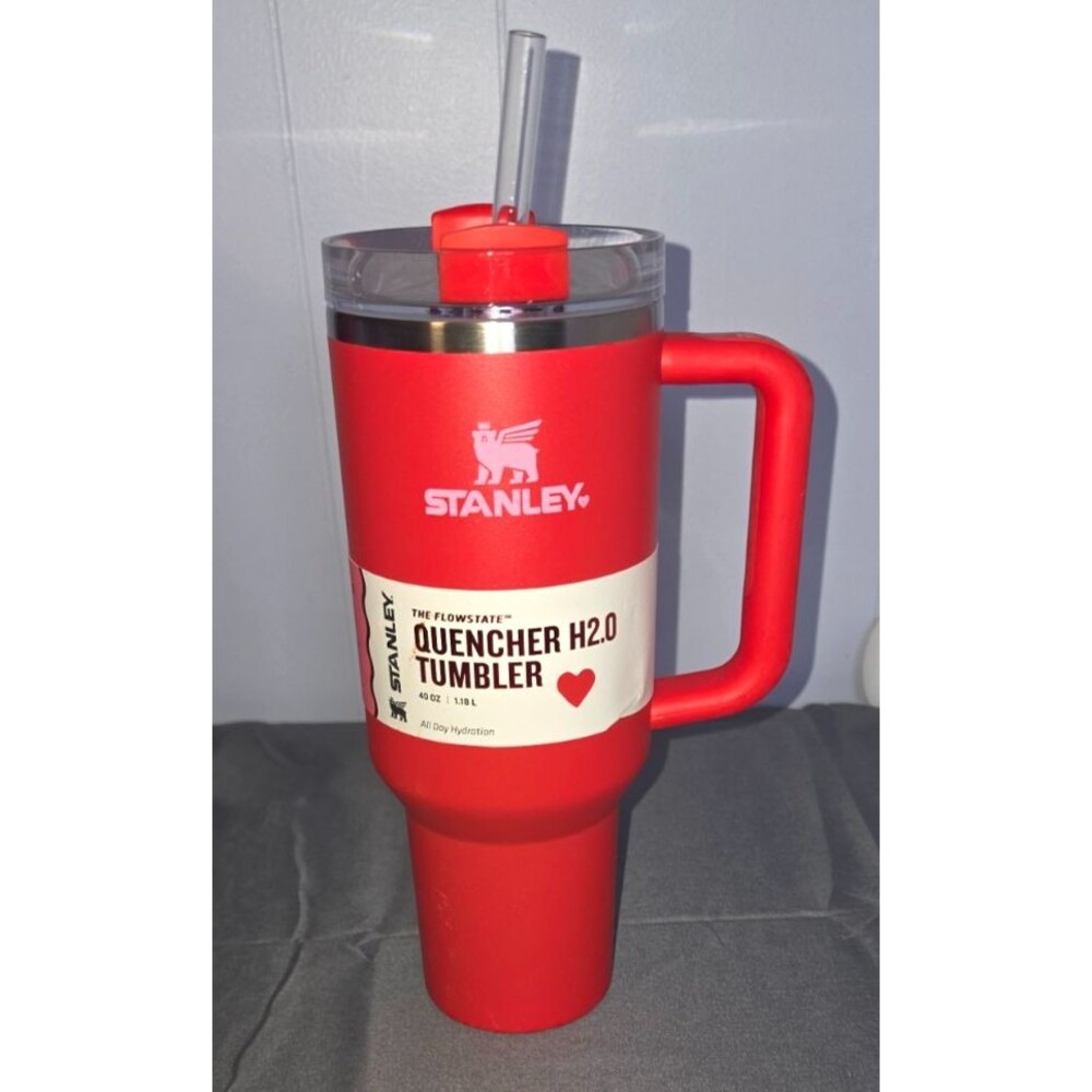 Stanley Stainless Steel H2.0 Flowstate Quencher Tumbler - 40 oz, Target Red New